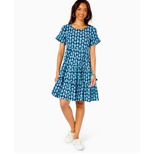 Lilly Pulitzer Jodee Blue and Black Patterned Dress
